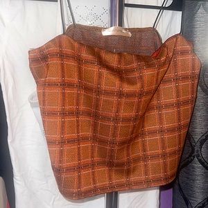 Brown Plaid Crop Top
